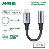 UGREEN Lightning to 3.5mm Headphone Jack Adapter Cable, MFi Certified Nylon Braided Cable - Imported from UK