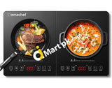 Amzchef 3500w Double Electric Induction Cooker/Hob with 2 Burners, Ultra-thin Body, Independent Control, 10 Temperature & 9 Power Levels, 3 Hour Timer & Safety Lock - Imported from UK