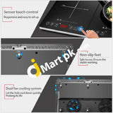 Amzchef 3500W Double Electric Induction Cooker/Hob 10 Temperature & Power Levels 3 Hour Timer Safety