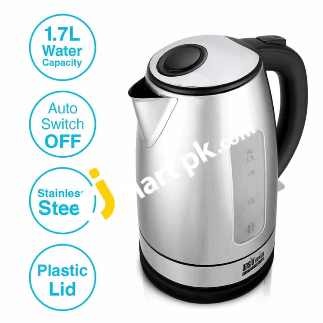 HadinEEon Electric Kettle GK2003CT blue LED, quick Boil, 2 Litre Glass  Kettle