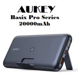 Aukey 20000mAh Basix Pro Series Wireless Power Bank with Flip-out Stand, Power Bank PD 3.0 Quick Charge - Imported from UK