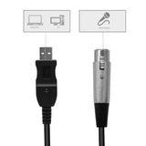 USB Microphone Cable 3M USB Male to 3-Pin XLR Female Microphone Studio Audio Mic Link Converter Cable for Karaoke Singing Instrument Recording - Imported from UK