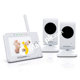 Babysense Video Baby Monitor with 2 Digital Cameras Infrared Night Vision Two-Way Communication Room Temperature and Lullabies - Imported from UK