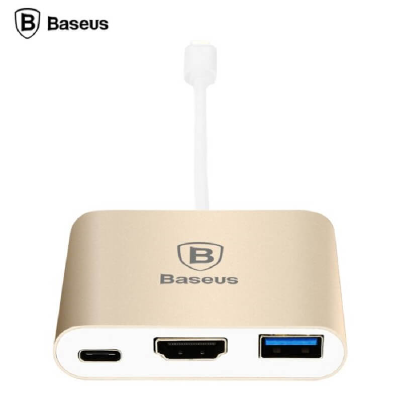 Baseus 3-in-1 Sharp Series Type-C To HDMI+HUB Adapter For MacBook - Imported from UK