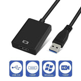 RayCue USB to HDMI Adapter, USB 3.0/2.0 to HDMI 1080P Video Graphics Converter with Audio for PC, Laptop, HDTV Projector Compatible with Windows XP 7/8/8.1/10 - Imported from UK