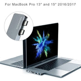 FREEGENE 6-in-2 Dual USB-C Pro Aluminum Multi-Port Hub Adapter For MacBook Pro 13" & 15", 1*Thunderbolt 3 Port, SD/Micro SD/TF Card Reader, 2*USB 3.0 Ports & 1*USB C Port - Imported from UK