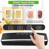 Uten Vacuum Food Sealer 5-in-1 Automatic 125W One-Touch Vacuum Food Sealing System Smart Touch Screen, Dry/Wet Vacuum Machine with Cutter - Imported from UK