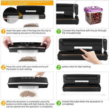 Uten Vacuum Food Sealer 5-in-1 Automatic 125W One-Touch Vacuum Food Sealing System Smart Touch Screen, Dry/Wet Vacuum Machine with Cutter - Imported from UK