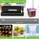 Uten Vacuum Food Sealer 5-in-1 Automatic 125W One-Touch Vacuum Food Sealing System Smart Touch Screen, Dry/Wet Vacuum Machine with Cutter - Imported from UK