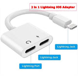 Dual Lightning iPhone Splitter, Apple MFi Certified iPhone Lightning to 2 Lightning Adapter Dongle Audio + Charge + Call + Volume Control Compatible with iPhone/iPad - Imported from UK