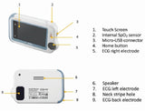 Wellue Checkme Lite SpO2 & ECG Advanced Monitor, Wireless Detection Device with ECG Tracking Function Bluetooth Portable Blood Oxygen Saturation Monitor Tracker Free APP for iOS Android & PC Software - Imported from UK