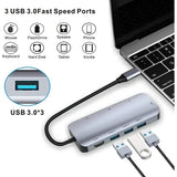 ABLEWE 8-in-1 USB-C Hub, Multiport Adapter with Gigabit Ethernet, 4K HDMI, 100W PD Charging, USB 3.0 5Gbps Data Ports, SD/TF Card Reader - Imported from UK