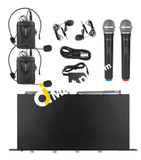 Debra D-140 4 Channel Professional Audio Uhf Wireless Microphone With 2 Handheld Lavalier & Headset