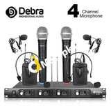 Professional Audio Uhf 4 Channel Wireless Microphone Karaoke System - Imported From Uk