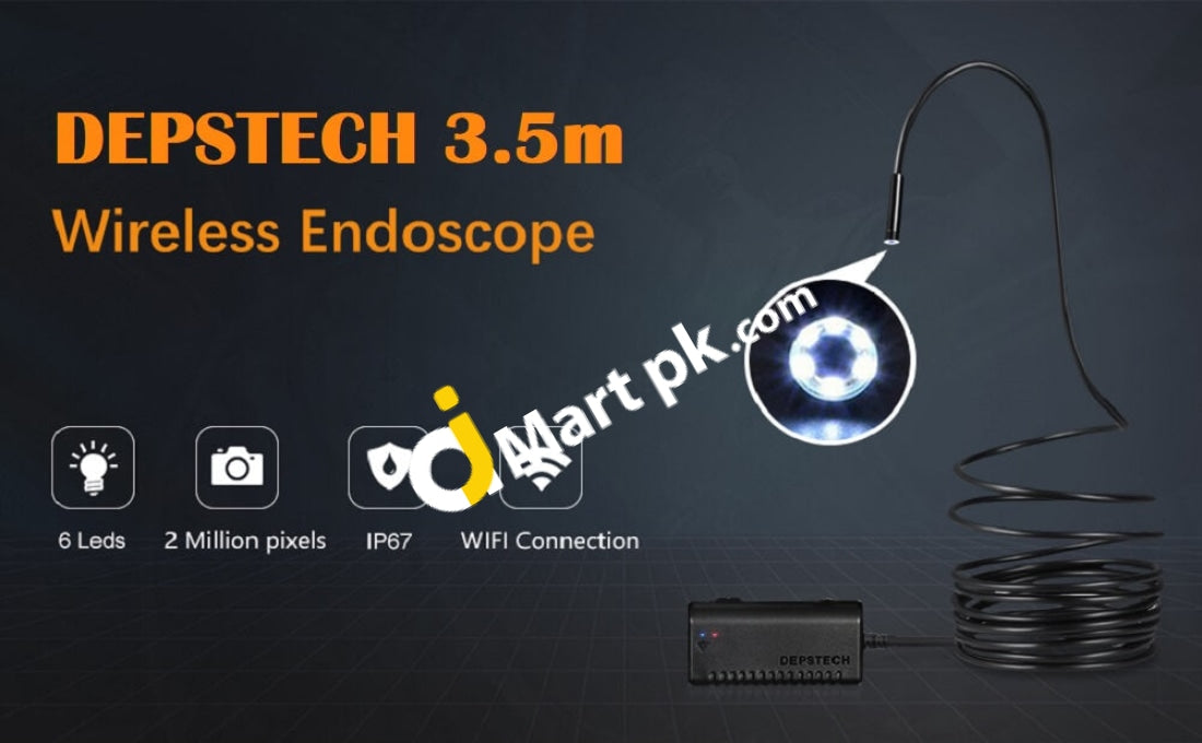 Depstech Endoscope Inspection Camera, IP67 Waterproof WiFi Borescope, –  AJMartPK
