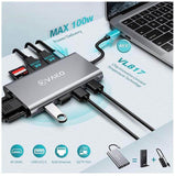 VaKo 11-in-1 USB C Hub Triple Display USB C Docking Station with Dual HDMI, VGA, PD3.0, 2x USB3.0 & 2x USB2.0, Gigabit Ethernet, SD/TF Card Reader - Imported from UK