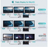 VaKo 11-in-1 USB C Hub Triple Display USB C Docking Station with Dual HDMI, VGA, PD3.0, 2x USB3.0 & 2x USB2.0, Gigabit Ethernet, SD/TF Card Reader - Imported from UK