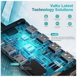 VaKo 11-in-1 USB C Hub Triple Display USB C Docking Station with Dual HDMI, VGA, PD3.0, 2x USB3.0 & 2x USB2.0, Gigabit Ethernet, SD/TF Card Reader - Imported from UK