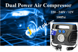 Dual Power Tyre Inflator P.i. Auto Store Air Compressor 220-240V Ac/12 Dc - Imported From Uk