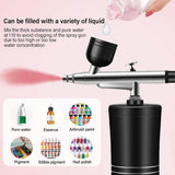 Little Fairy Oxygen Injector, Portable Mini Air Brush with Compressor Kit For Nail Art, Paint Painting, Crafts, Manicure, Cakes, 350Kpa Nano Sprayer Gun - Imported from UK