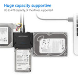 USB 3.0 to SATA & IDE Hard Drive Converter with Power Switch for 2.5"/3.5" SATA/IDE/SSD Hard Drive, 5 Gbps Data Transfer, Support 4TB - Imported from UK