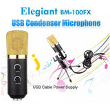 Elegiant Professional Usb Powered Condenser Studio Recording Microphone With Noise Cancel & Echo