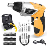 ETEPON Electric Cordless Rechargeable Screwdriver, 3.6V 1300mAh Li-Ion Battery with 47 Pcs Screw Bits Set & LED Light, USB Charging for Home DIY - Imported from UK