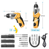 Etepon Electric Cordless Rechargeable Screwdriver 3.6V 1300Mah Li-Ion Battery With 47 Pcs Screw Bits