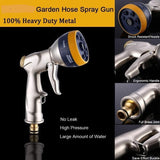 Garden Nozzle Sprayer, High Pressure Metal Water Hose with 7 Patterns Watering Nozzle for Car Washing Watering Garden Showering Pets with Trigger Lock - Imported from UK