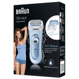 Braun Silk-Épil LS5160 Wet & Dry 3-in-1 Battery Operated Lady Shaver with 2 Attachments - Imported from UK