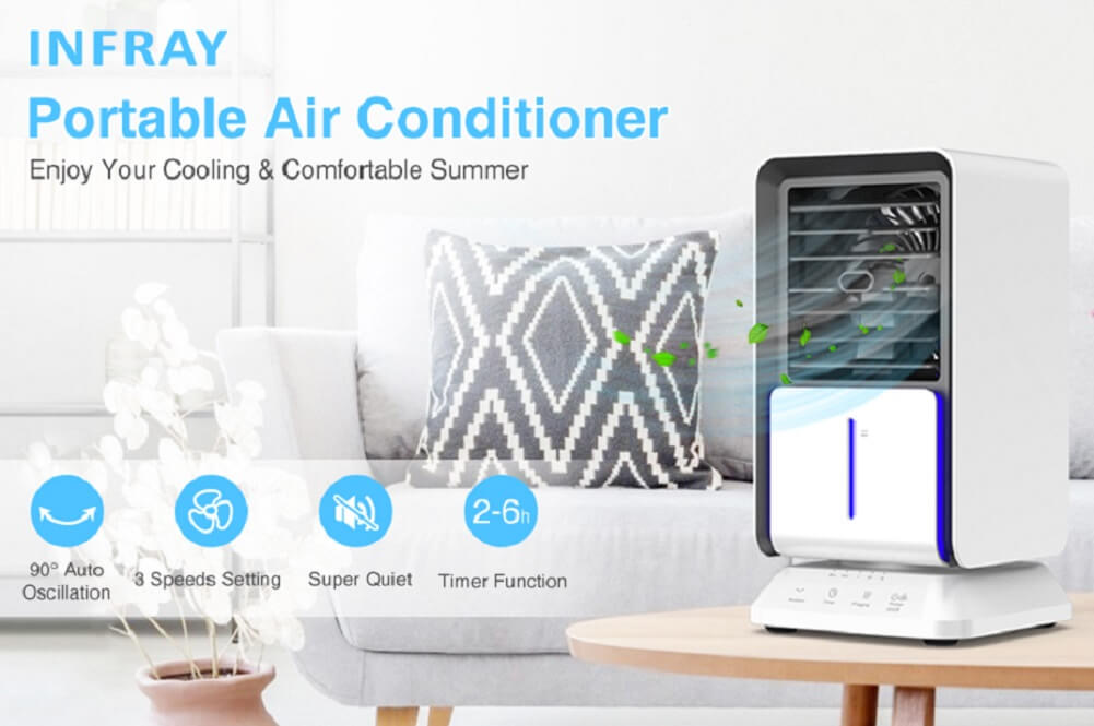 Infray Personal Air Cooler Portable Air Conditioner, Oscillating Small ...