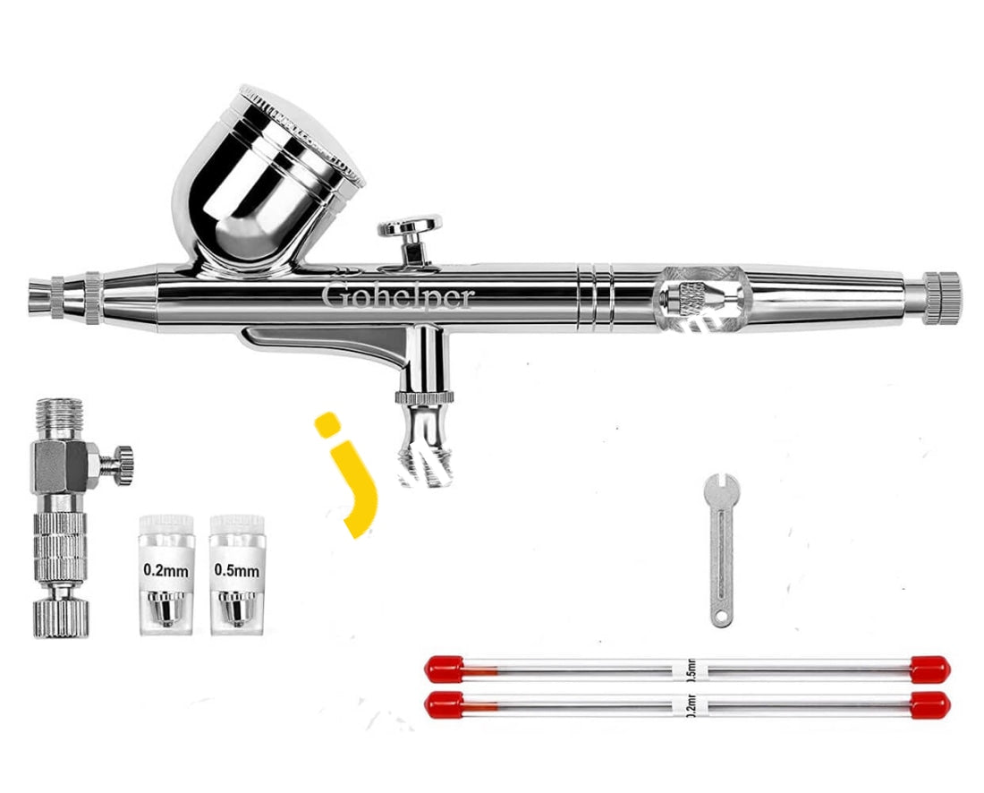 Gohelper Dual-Action Air Brush Gun for Cake Decorating, Makeup, Plasti –  AJMartPK
