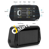 Tpms 6 Sensor Solar Tire Pressure Monitoring Kit For Trucks (Simultaneous Display Of And
