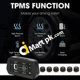 Tpms 6 Sensor Solar Tire Pressure Monitoring Kit For Trucks (Simultaneous Display Of And
