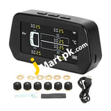 GUTA Solar Tire Pressure Monitoring System 6 Sensor For RV TPMS, Trucks, Simultaneous LCD Display of Tire Pressure & Temperature, Sleep Mode, Real-Time Monitor Pressure, Solar Power - Imported from UK