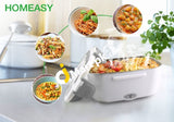 Homeasy 2-In-1 Electric Lunch Box 1.5L Food Heater Warmer Removable Food-Grade Stainless Steel