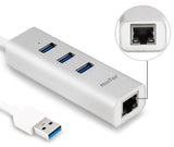 HooToo USB3.0 3 Port Hub with Gigabit RJ45 Ethernet Port - Imported from UK