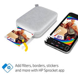 Hp Sprocket 200 2Nd Edition Portable Instant Photo Printer Luna Pearl - Imported From Uk