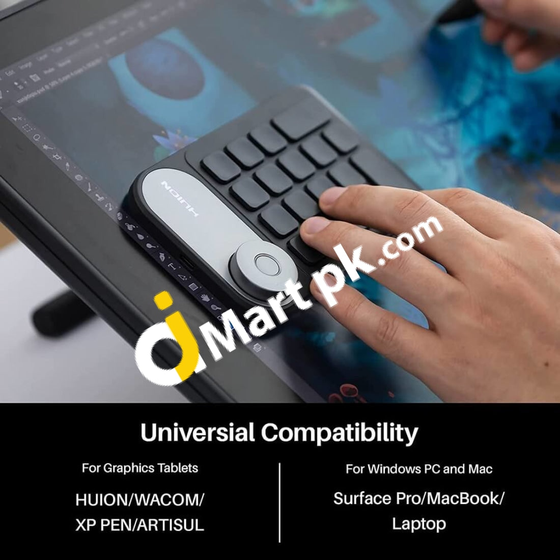 Tablet Keybind Keydial HUION KD100 Mini Keydial Express Keys Remote Keyboard, for Pen Screen ...