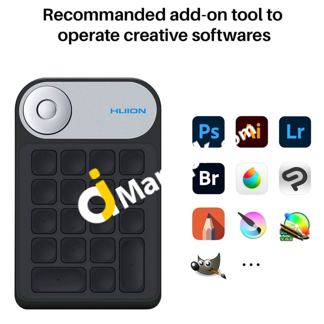 Tablet Keybind Keydial HUION KD100 Mini Keydial Express Keys Remote Keyboard, for Pen Screen ...