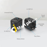 Iblockcube World Travel Power Adapter With 2 Usb Charging Ports For Us / Uk Eu Au Plugs - Imported