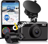 IIWEY S1 Dual Dash Cam 2K & 1080P with Built-in WIFI & GPS, 3