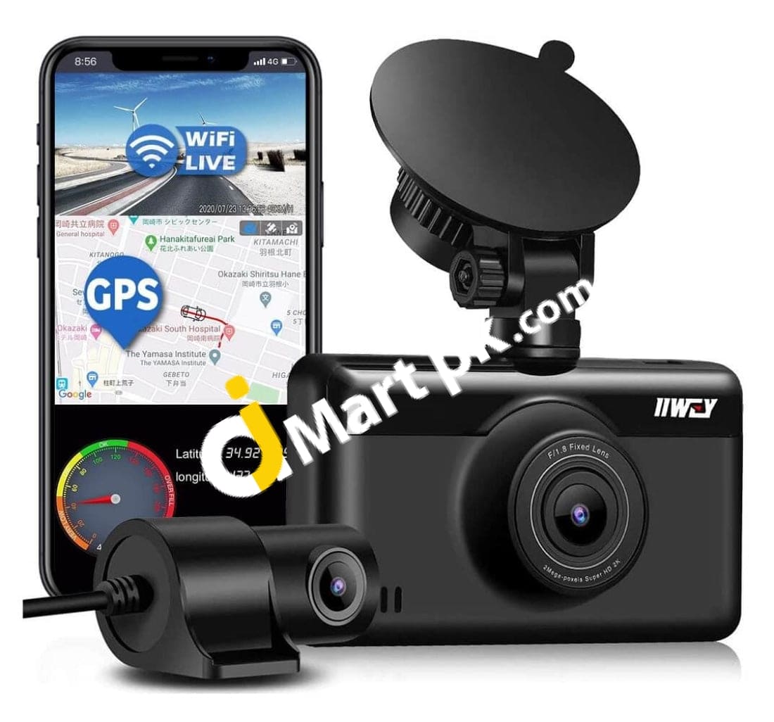 3 Channel Dash Cam, iiwey Full HD 1080P Front and Rear Inside