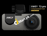 Iiwey T2Pro 3 Channel Dash Cam Front & Rear Inside 1080P With 4 Ir Lamps Super Night Vision 2.5 Lcd