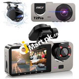 Iiwey T2Pro 3 Channel Dash Cam Front & Rear Inside 1080P With 4 Ir Lamps Super Night Vision 2.5 Lcd