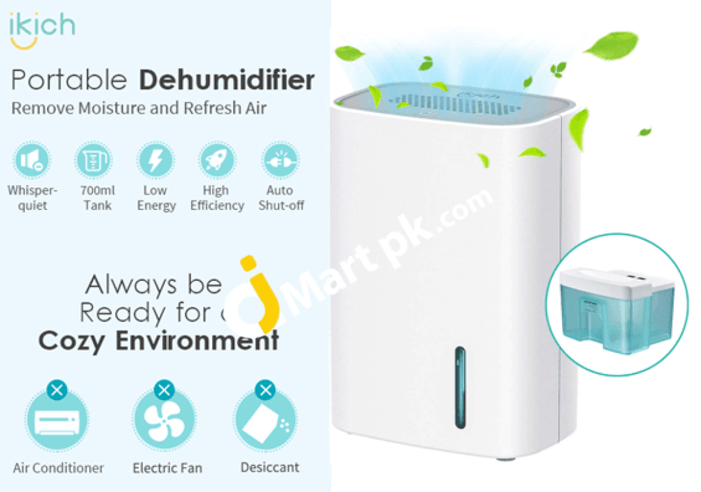 IKICH 700ml Dehumidifier, Ultra Quiet Ideal for Removing Damp, Mould