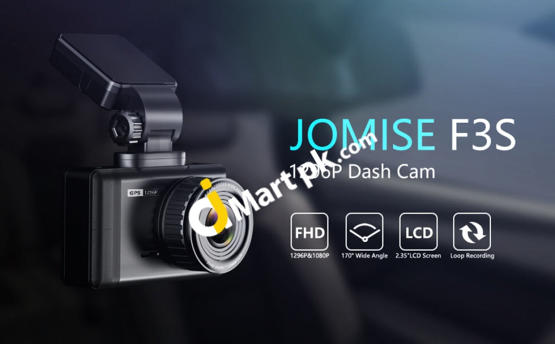 Jomise Dual Dash Cam Fhd 1296Px1080P 2.35 Inch Ips Display With Built-In Gps 170° Wide-Angle Lens