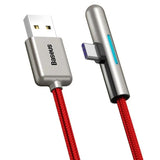 Baseus USB To Type-C 90° Braided Cable for Mobile Game, 1M Braided Cable - Imported from UK