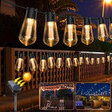 Solar Powered LED String Lights 30 Vintage Bulb Waterproof Fairy Lights for Garland Camping Garden Party - Imported from UK