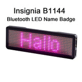 Insignia Bluetooth Digital LED Badge, DIY Programmable Scrolling Message Board, Mini Rechargeable LED Display Name Tag - Imported from UK
